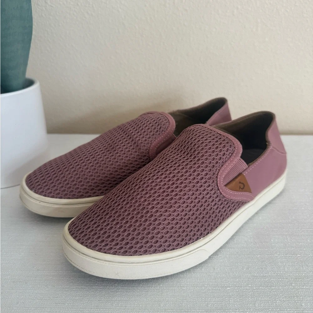Olukai Pehuea Mauve Slip-On Mesh 2-Way Casual Sneakers - Picture 6 of 12